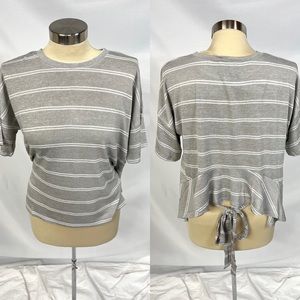 Lumiere Urban Outfitters | Gray Stripe Tie Back Top